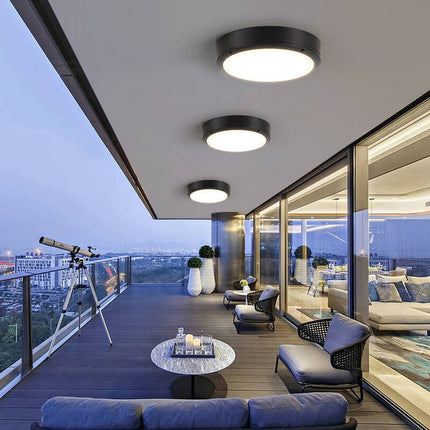 Nowoczesna Okrągła Lampa Sufitowa LED IP65 – Wodoodporna, Energooszczędna, Różne Rozmiary do Oświetlenia Zewnętrznego 4