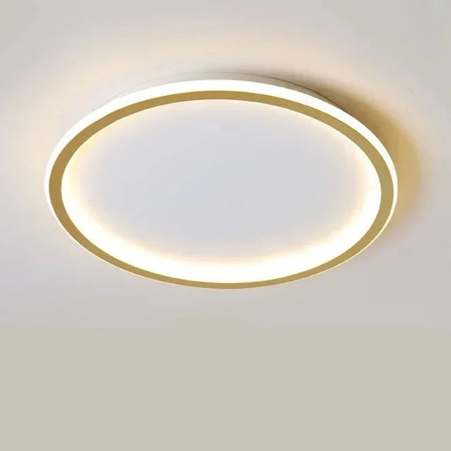 Nowoczesna Okrągła Lampa Sufitowa LED w Stylu Skandynawskim do Salonów i Sypialni – Średnica 20-60 cm, Metalowa i Szkło 15