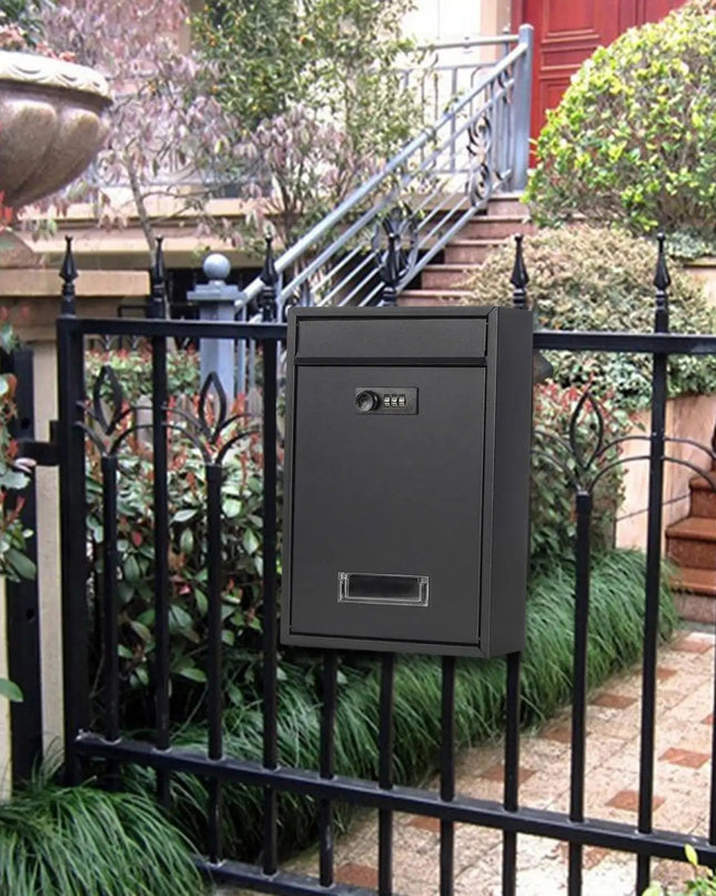 Nowoczesna Skrzynka na Listy z Zamkiem Szyfrowym – Czarna Skrzynka Pocztowa na Korespondencję i Małe Paczki 4