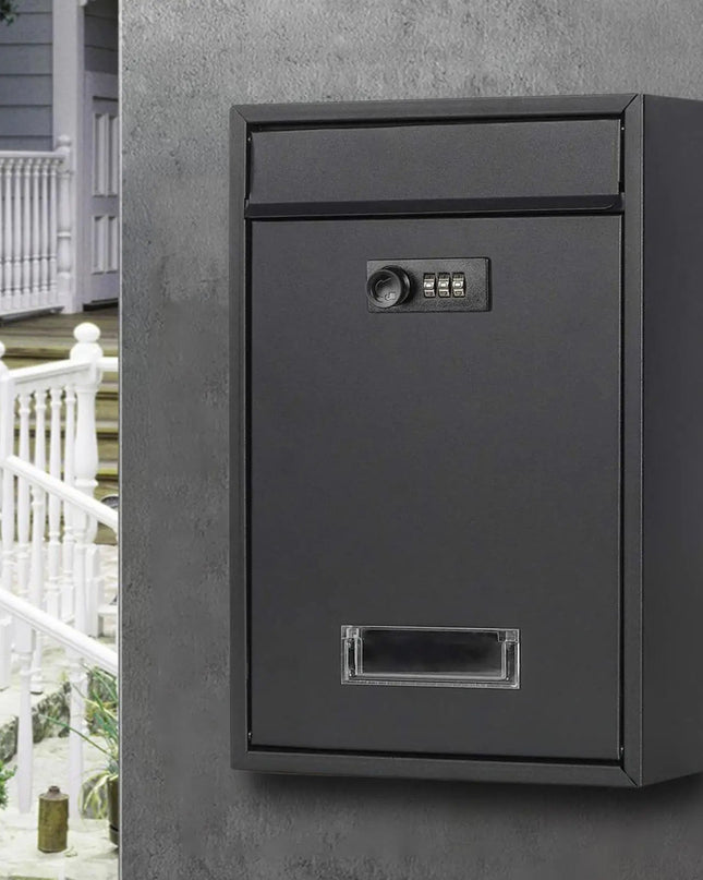Nowoczesna Skrzynka na Listy z Zamkiem Szyfrowym – Czarna Skrzynka Pocztowa na Korespondencję i Małe Paczki 7