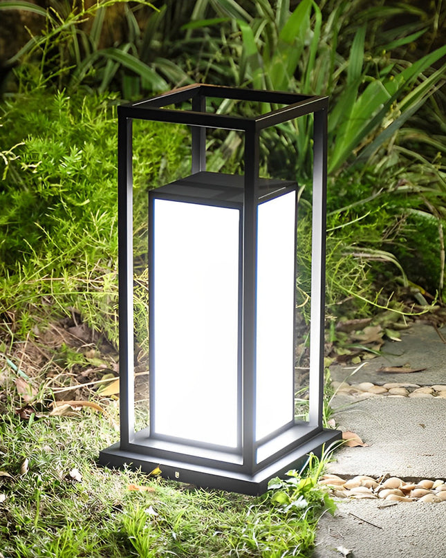 Nowoczesna Wodoodporna Lampa Ogrodowa LED Stojąca z Stali Nierdzewnej – Czarna, IP65, Zasilanie Słoneczne 5