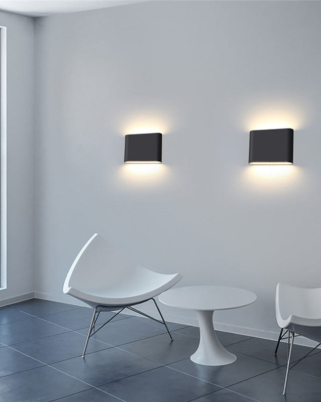 Nowoczesna Wodoodporna Lampa Ścienna LED z Regulowanym Światłem do Oświetlenia Zewnętrznego – Kinkiet na Ścianę, Aluminium, 6W/12W 5