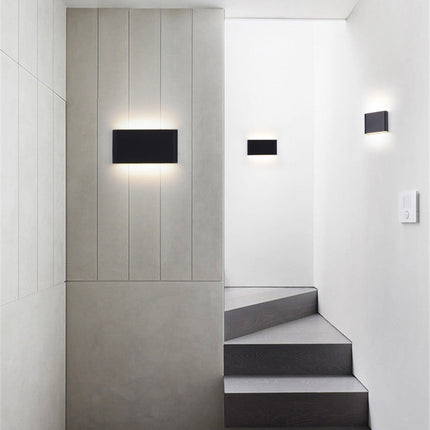 Nowoczesna Wodoodporna Lampa Ścienna LED z Regulowanym Światłem do Oświetlenia Zewnętrznego – Kinkiet na Ścianę, Aluminium, 6W/12W 7