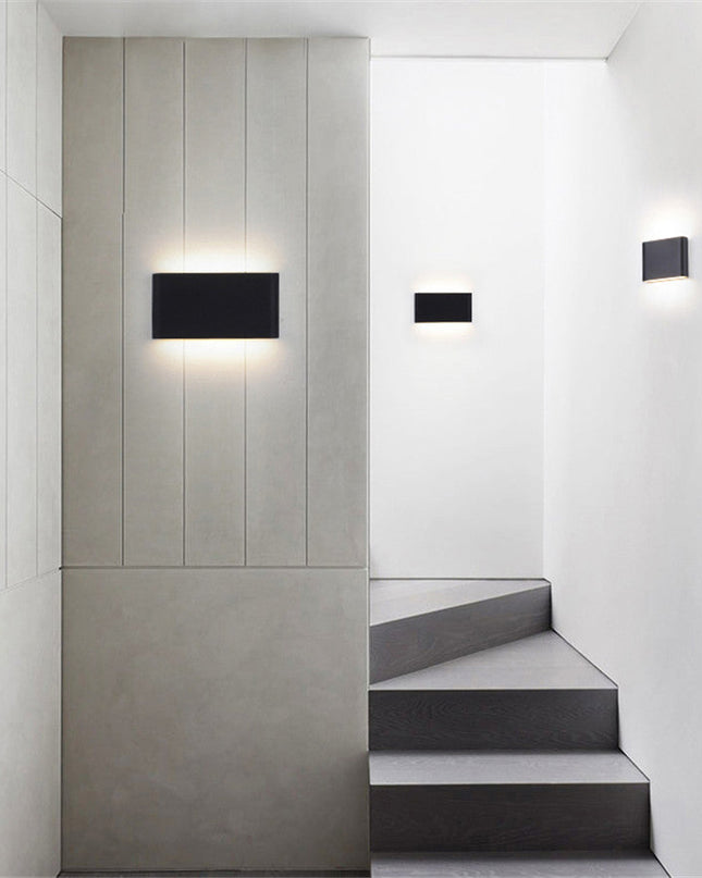 Nowoczesna Wodoodporna Lampa Ścienna LED z Regulowanym Światłem do Oświetlenia Zewnętrznego – Kinkiet na Ścianę, Aluminium, 6W/12W 7