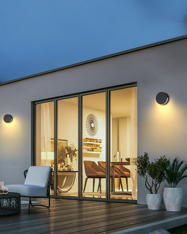 Nowoczesna Wodoodporna Lampa Zewnętrzna Nad Drzwi z Okrągłym Szkłem IP65 – Elegancka Lampa do Oświetlenia Domu i Tarasu 2