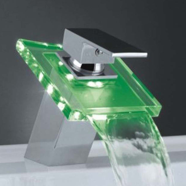 Nowoczesna bateria umywalkowa z oświetleniem LED i wylewką typu wodospad – trwała konstrukcja miedziana i łatwa obsługa 6