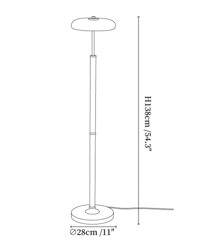 Nowoczesna lampa podłogowa z regulowaną diodą LED w kolorze orzecha i mosiądzu 2