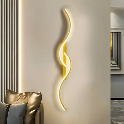 Nowoczesna lampa ścienna z energooszczędną diodą LED – minimalistyczna, zakrzywiona lampa wisząca do użytku wewnątrz pomieszczeń – biała, metalowa oprawa 0