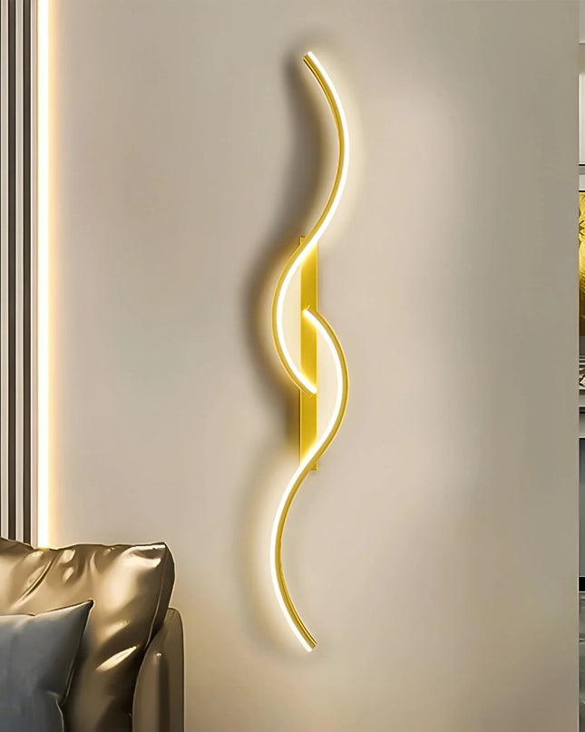 Nowoczesna lampa ścienna z energooszczędną diodą LED – minimalistyczna, zakrzywiona lampa wisząca do użytku wewnątrz pomieszczeń – biała, metalowa oprawa 0