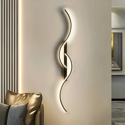 Nowoczesna lampa ścienna z energooszczędną diodą LED – minimalistyczna, zakrzywiona lampa wisząca do użytku wewnątrz pomieszczeń – biała, metalowa oprawa 1