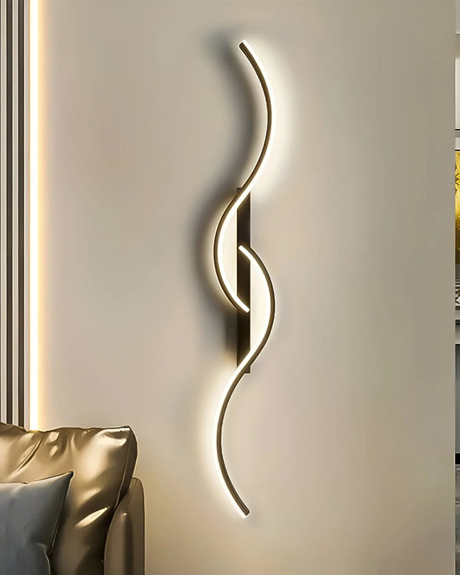 Nowoczesna lampa ścienna z energooszczędną diodą LED – minimalistyczna, zakrzywiona lampa wisząca do użytku wewnątrz pomieszczeń – biała, metalowa oprawa 1