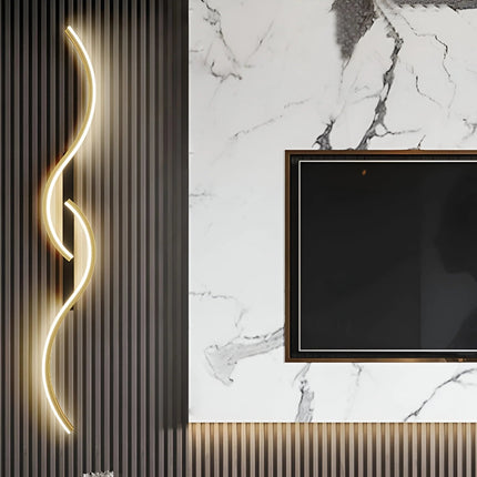 Nowoczesna lampa ścienna z energooszczędną diodą LED – minimalistyczna, zakrzywiona lampa wisząca do użytku wewnątrz pomieszczeń – biała, metalowa oprawa 2