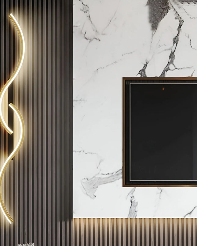 Nowoczesna lampa ścienna z energooszczędną diodą LED – minimalistyczna, zakrzywiona lampa wisząca do użytku wewnątrz pomieszczeń – biała, metalowa oprawa 2