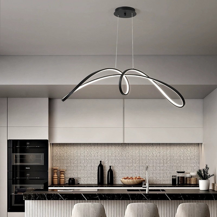 Nowoczesna lampa wisząca do kuchni z regulowanym oświetleniem LED – Minimalistyczny design 1