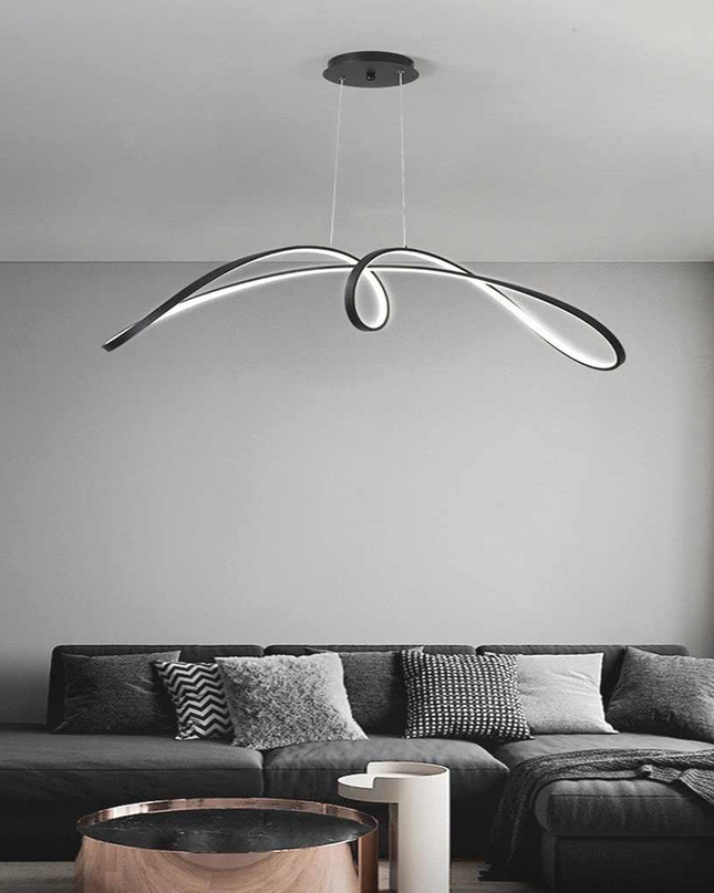 Nowoczesna lampa wisząca do kuchni z regulowanym oświetleniem LED – Minimalistyczny design 3