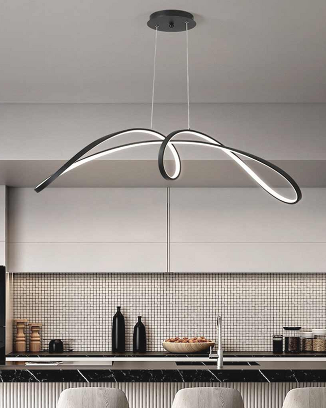 Nowoczesna lampa wisząca do kuchni z regulowanym oświetleniem LED – Minimalistyczny design 4