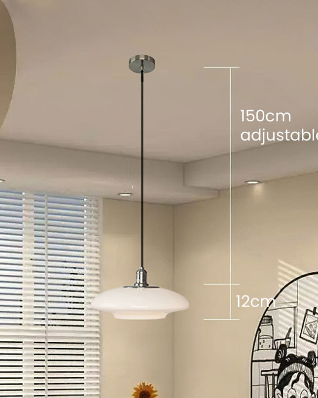 Nowoczesna lampa wisząca z białego szkła – Elegancka i minimalistyczna 5