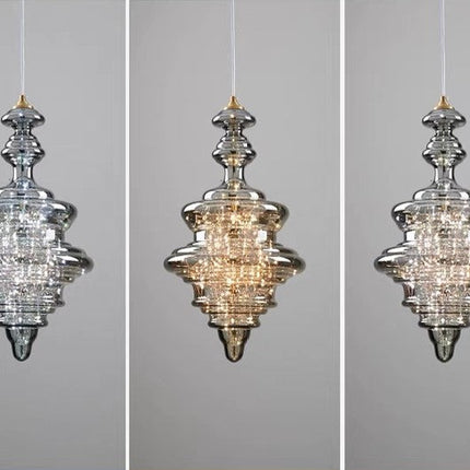 Nowoczesna lampa wisząca z szarego szkła – Gwiaździste niebo, regulowana długość 7