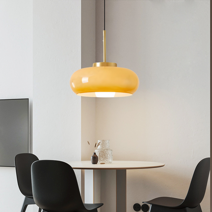 Nowoczesna lampa wisząca ze szkła miedzianego – Stylowy element dekoracyjny 1