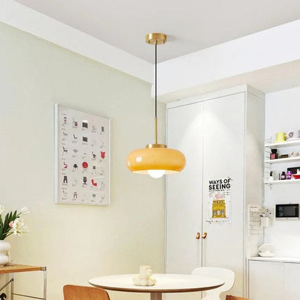 Nowoczesna lampa wisząca ze szkła miedzianego – Stylowy element dekoracyjny 3