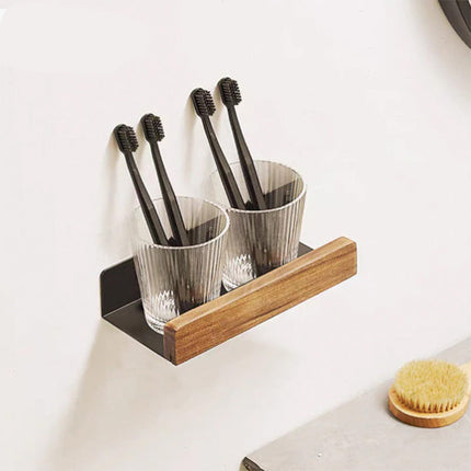 Nowoczesna półka łazienkowa montowana na ścianie z dużą ilością miejsca do przechowywania – wodoodporna, aluminiowa i drewniana, dostępna w różnych rozmiarach 6