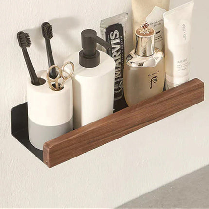 Nowoczesna półka łazienkowa montowana na ścianie z dużą ilością miejsca do przechowywania – wodoodporna, aluminiowa i drewniana, dostępna w różnych rozmiarach 7