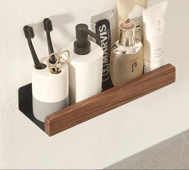 Nowoczesna półka łazienkowa montowana na ścianie z dużą ilością miejsca do przechowywania – wodoodporna, aluminiowa i drewniana, dostępna w różnych rozmiarach 7