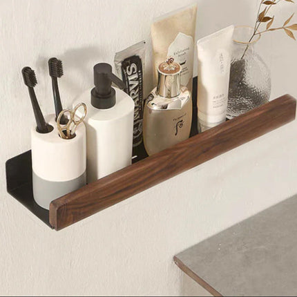 Nowoczesna półka łazienkowa montowana na ścianie z dużą ilością miejsca do przechowywania – wodoodporna, aluminiowa i drewniana, dostępna w różnych rozmiarach 8