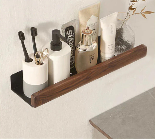 Nowoczesna półka łazienkowa montowana na ścianie z dużą ilością miejsca do przechowywania – wodoodporna, aluminiowa i drewniana, dostępna w różnych rozmiarach 8