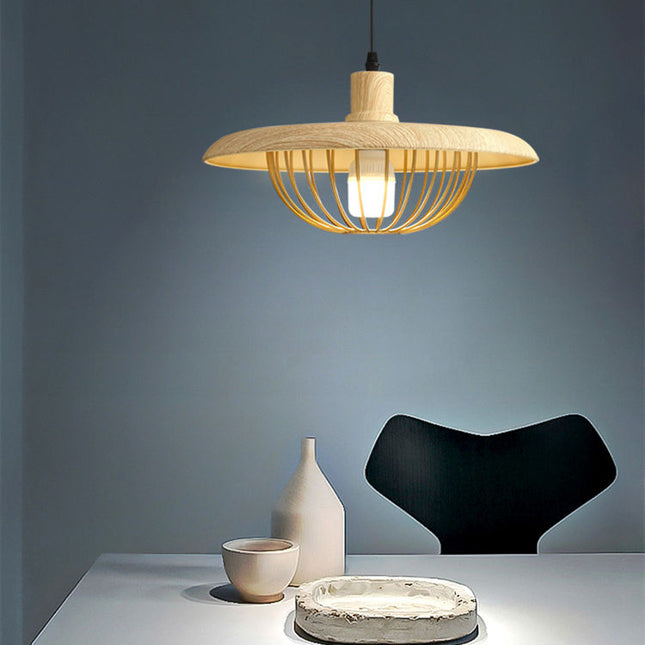 Nowoczesne Lampy Wiszące w Stylu Nordyckim z Imitacją Drewna – Regulowana Długość 4