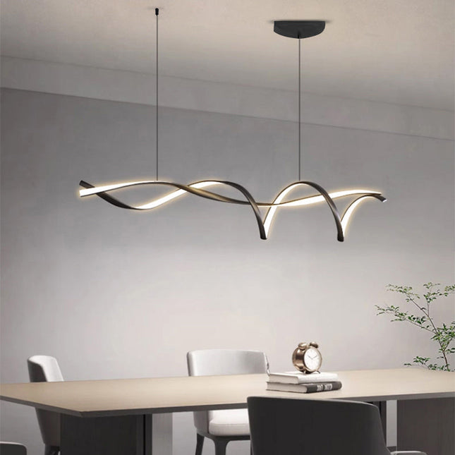 Nowoczesny Czarny Żyrandol LED do Salonu i Pokoju – Elegancki Design z Aluminium, Energooszczędne Oświetlenie 0