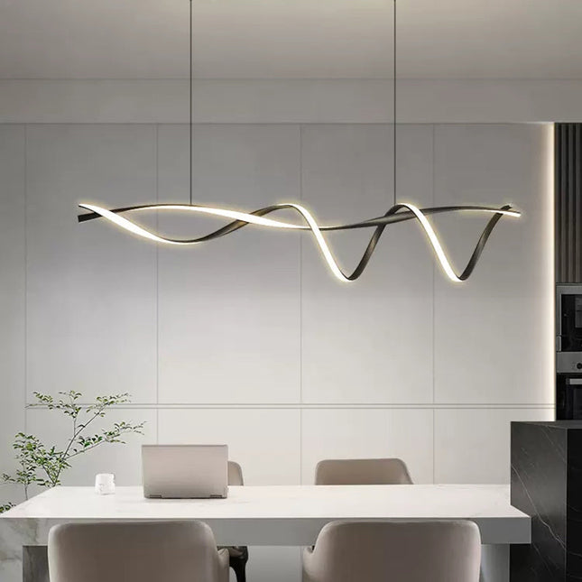 Nowoczesny Czarny Żyrandol LED do Salonu i Pokoju – Elegancki Design z Aluminium, Energooszczędne Oświetlenie 1