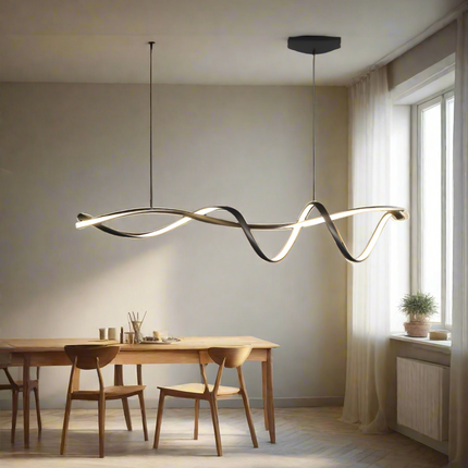Nowoczesny Czarny Żyrandol LED do Salonu i Pokoju – Elegancki Design z Aluminium, Energooszczędne Oświetlenie 2