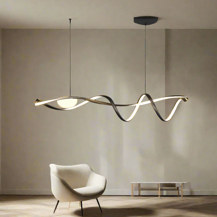Nowoczesny Czarny Żyrandol LED do Salonu i Pokoju – Elegancki Design z Aluminium, Energooszczędne Oświetlenie 3