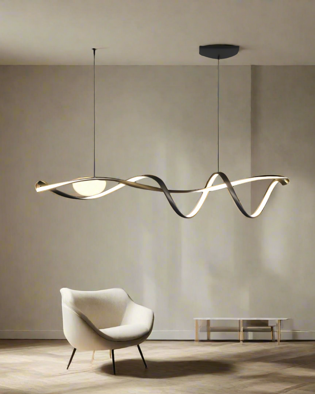 Nowoczesny Czarny Żyrandol LED do Salonu i Pokoju – Elegancki Design z Aluminium, Energooszczędne Oświetlenie 3