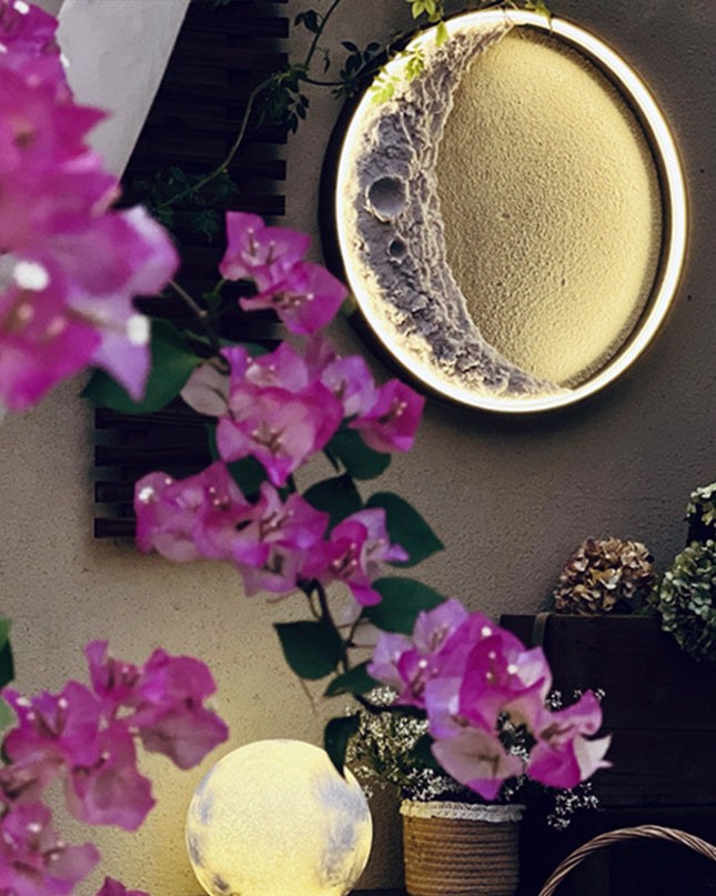 Nowoczesny Kinkiet Ścienny 3D Księżyc z Oświetleniem LED 40 cm – Lampa na Ścianę do Salonu i Sypialni 2