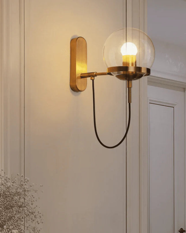 Nowoczesny Kinkiet Ścienny E27 z Żelaza i Szkła – Idealny do Sypialni i Korytarzy z Możliwością Przyciemniania 2