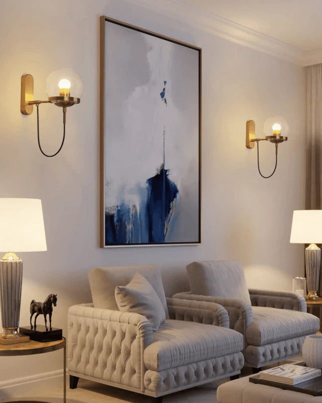 Nowoczesny Kinkiet Ścienny E27 z Żelaza i Szkła – Idealny do Sypialni i Korytarzy z Możliwością Przyciemniania 4