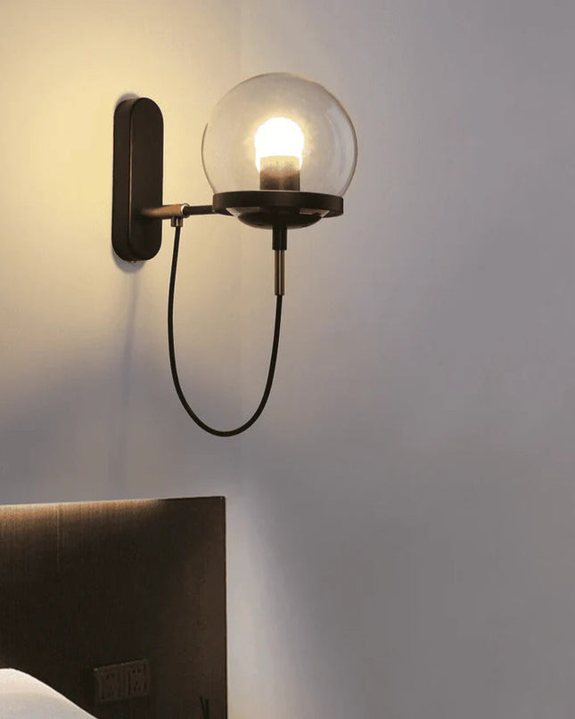 Nowoczesny Kinkiet Ścienny E27 z Żelaza i Szkła – Idealny do Sypialni i Korytarzy z Możliwością Przyciemniania 5