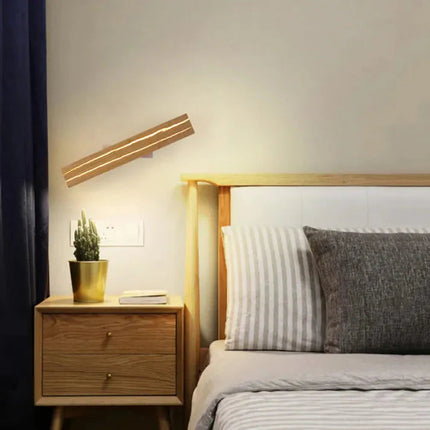 Nowoczesny Kinkiet Ścienny z Drewnianymi Pęknięciami – Lampa LED do Sypialni i Salonu, Ciepłe Światło 3