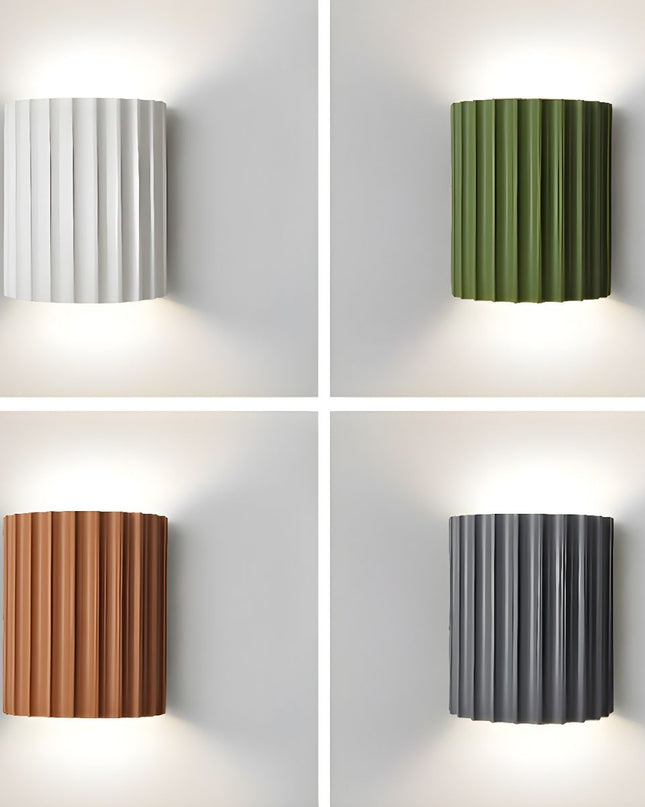 Nowoczesny Kinkiet Ścienny z Żywicy, Półokrągły Kinkiet do Sypialni i Salonu, Zielony/Pomarańczowy/Szary/Biały, Wysoka Jakość 4