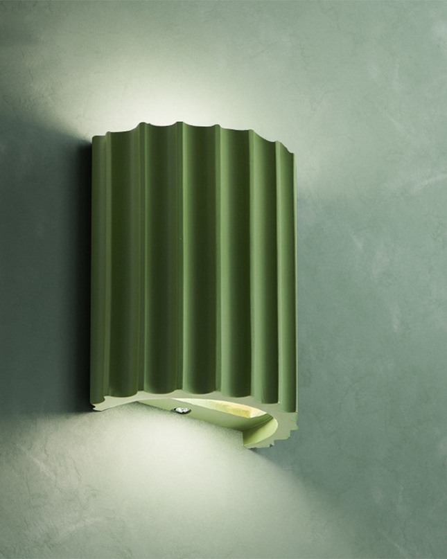 Nowoczesny Kinkiet Ścienny z Żywicy, Półokrągły Kinkiet do Sypialni i Salonu, Zielony/Pomarańczowy/Szary/Biały, Wysoka Jakość 5