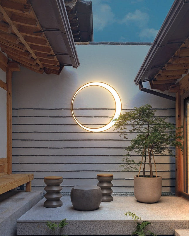 Nowoczesny Kinkiet Zewnętrzny LED Eclipse, Wodoodporny IP65, Energooszczędny, Średnica 35/60/80 cm 0