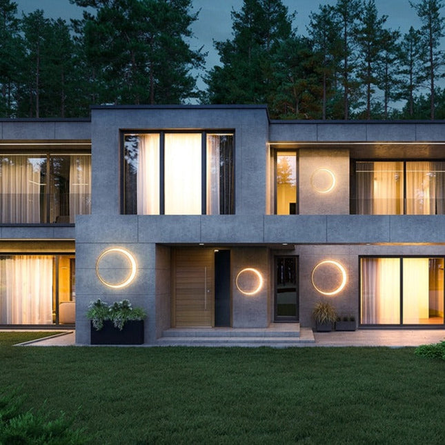 Nowoczesny Kinkiet Zewnętrzny LED Eclipse, Wodoodporny IP65, Energooszczędny, Średnica 35/60/80 cm 3