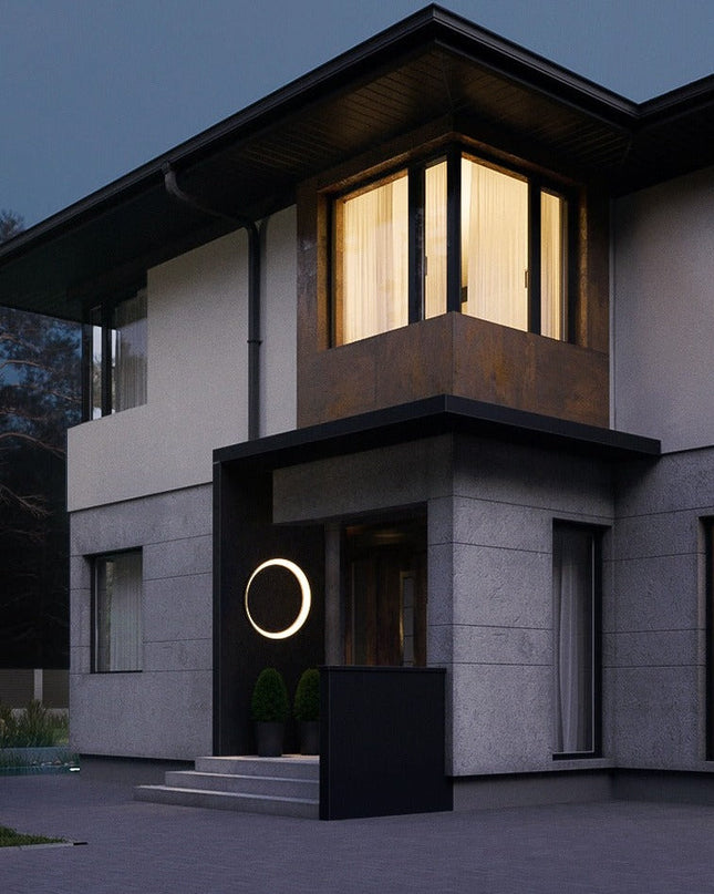 Nowoczesny Kinkiet Zewnętrzny LED Eclipse, Wodoodporny IP65, Energooszczędny, Średnica 35/60/80 cm 5