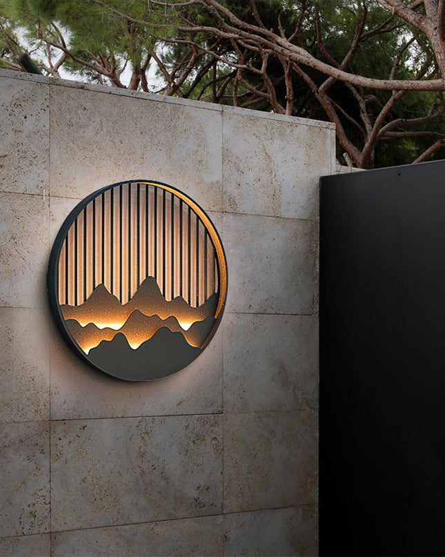 Nowoczesny Kinkiet Zewnętrzny LED – Okrągła Stalowa Lampa do Ogrodu, Wodoodporna IP65, Ciepłe i Chłodne Światło 2