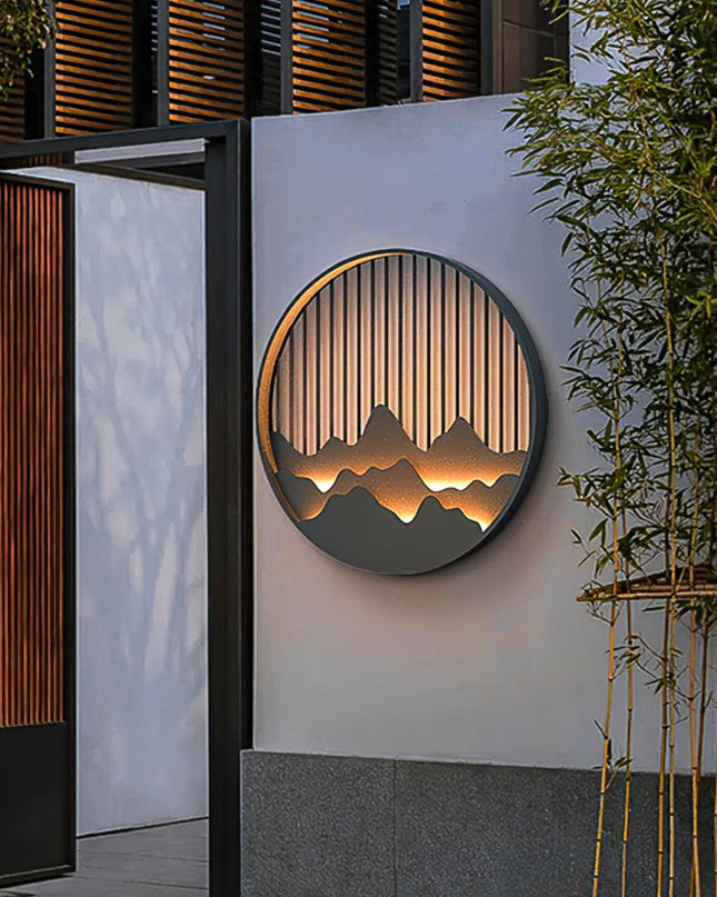 Nowoczesny Kinkiet Zewnętrzny LED – Okrągła Stalowa Lampa do Ogrodu, Wodoodporna IP65, Ciepłe i Chłodne Światło 3