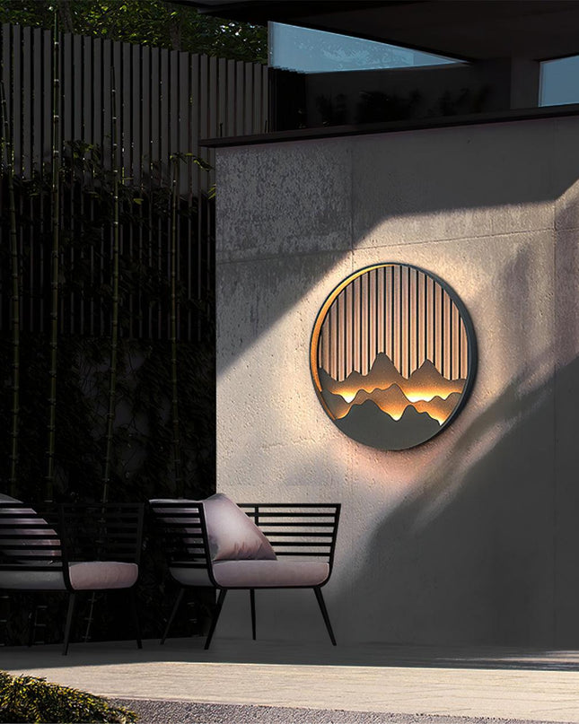 Nowoczesny Kinkiet Zewnętrzny LED – Okrągła Stalowa Lampa do Ogrodu, Wodoodporna IP65, Ciepłe i Chłodne Światło 4