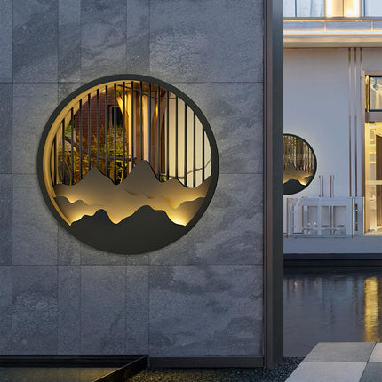 Nowoczesny Kinkiet Zewnętrzny LED – Okrągła Stalowa Lampa do Ogrodu, Wodoodporna IP65, Ciepłe i Chłodne Światło 6