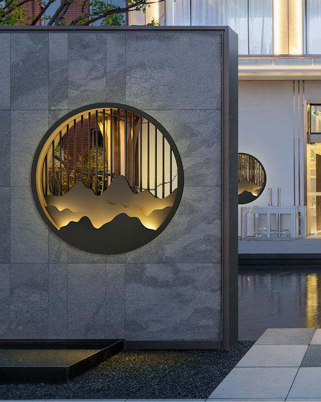 Nowoczesny Kinkiet Zewnętrzny LED – Okrągła Stalowa Lampa do Ogrodu, Wodoodporna IP65, Ciepłe i Chłodne Światło 6